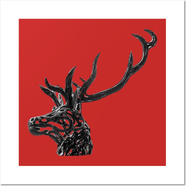 Stags Head Iron Sculpture Wall Art by dalyndigaital2@gmail.com